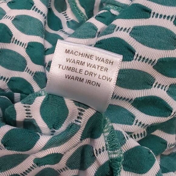 Tianello Top Womens Medium Teal Ballet Tee Wave pattern Art Colorful USA - Picture 7 of 9